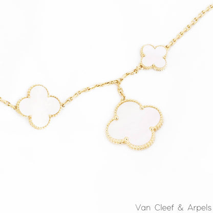 Van Cleef & Arpels Yellow Gold Mother Of Pearl Magic Alhambra 5 Motif Bracelet VCARD78600