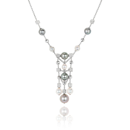 Bvlgari White Gold Pearl & Diamond Lucea Necklace