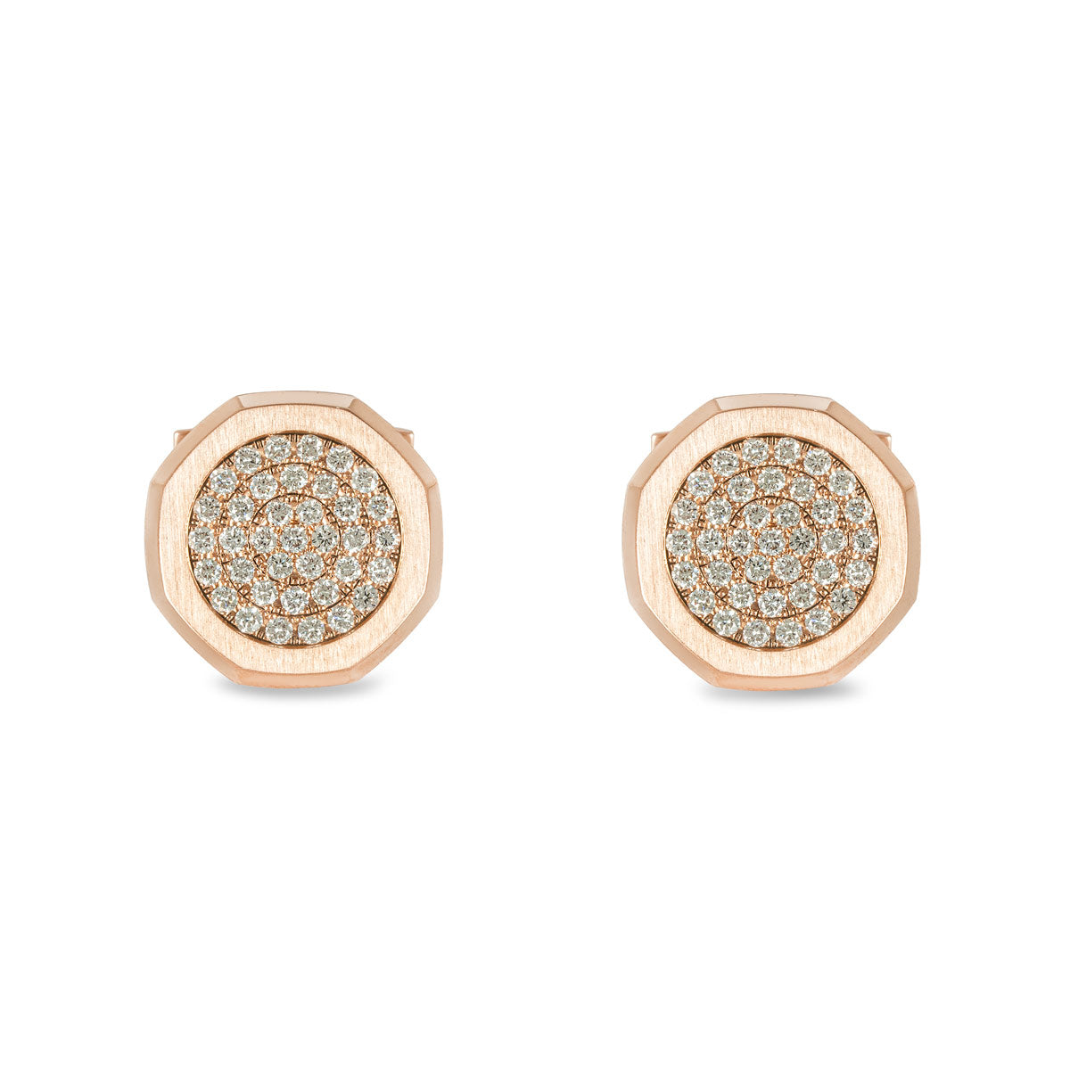 Audemars Piguet Rose Gold & Diamond Set Royal Oak Cufflinks