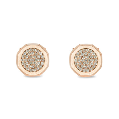 Audemars Piguet Rose Gold & Diamond Set Royal Oak Cufflinks