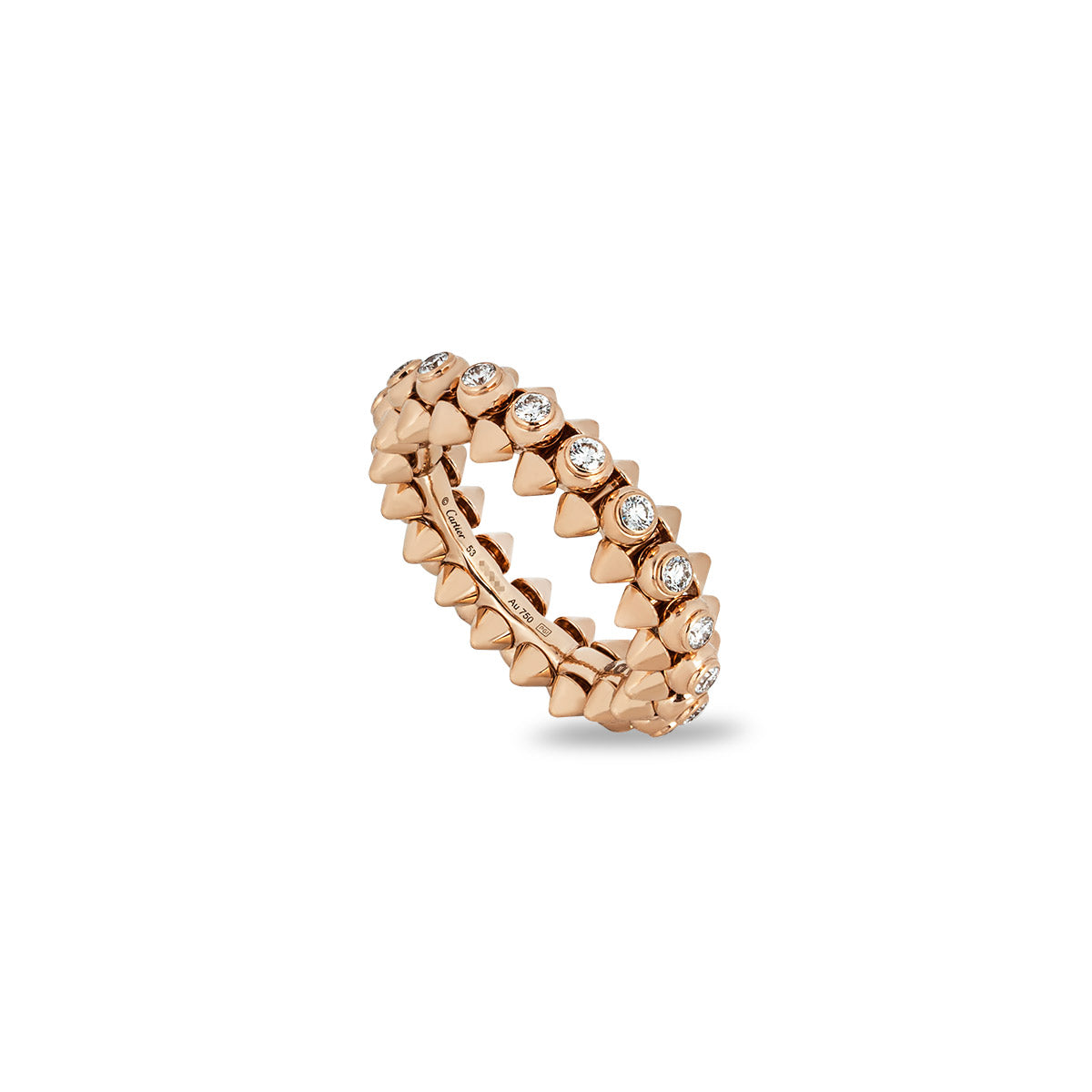 Cartier Rose Gold Diamond Clash De Cartier Ring Size 53 N4765400