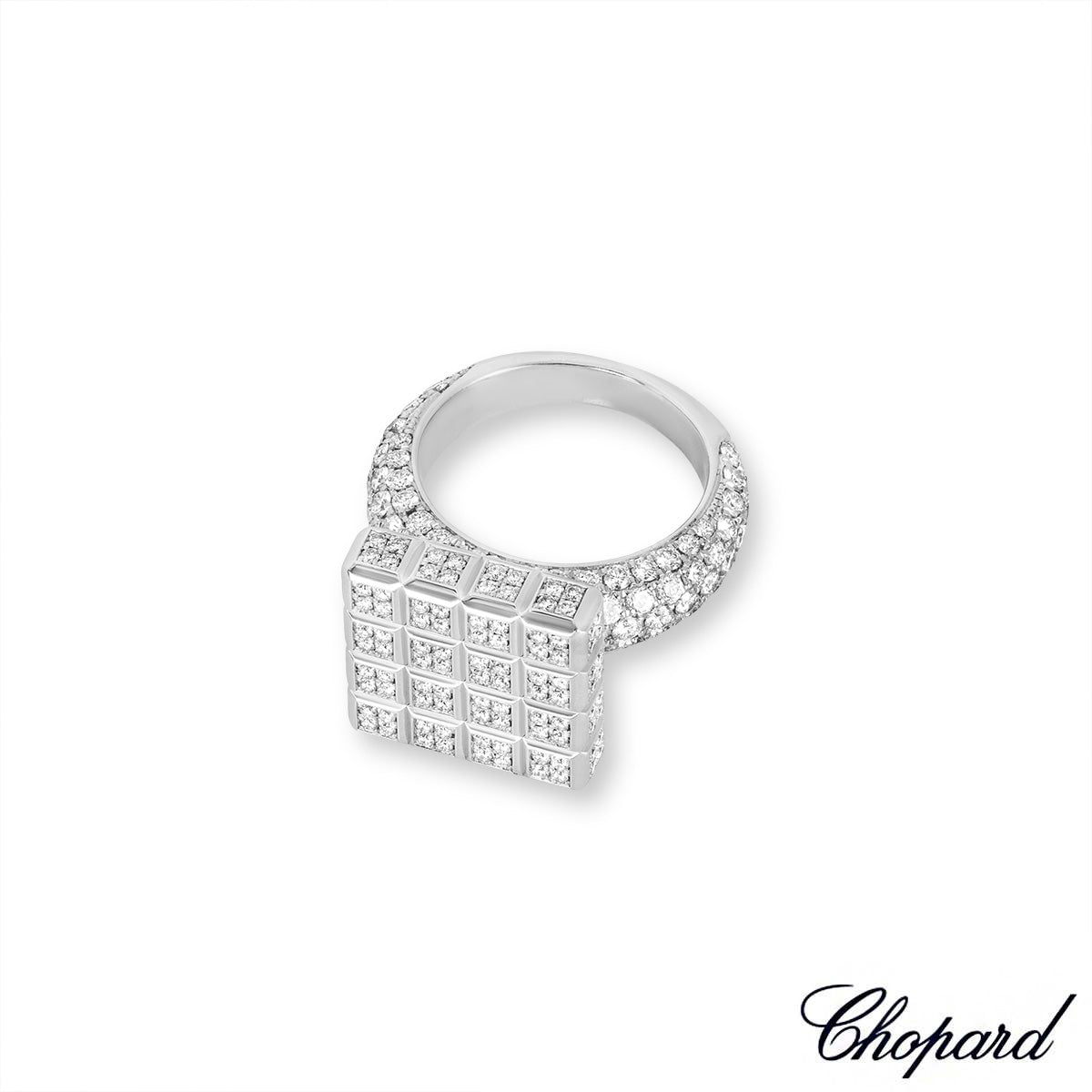 Chopard White Gold Diamond Ice Cube Ring 825442-1109