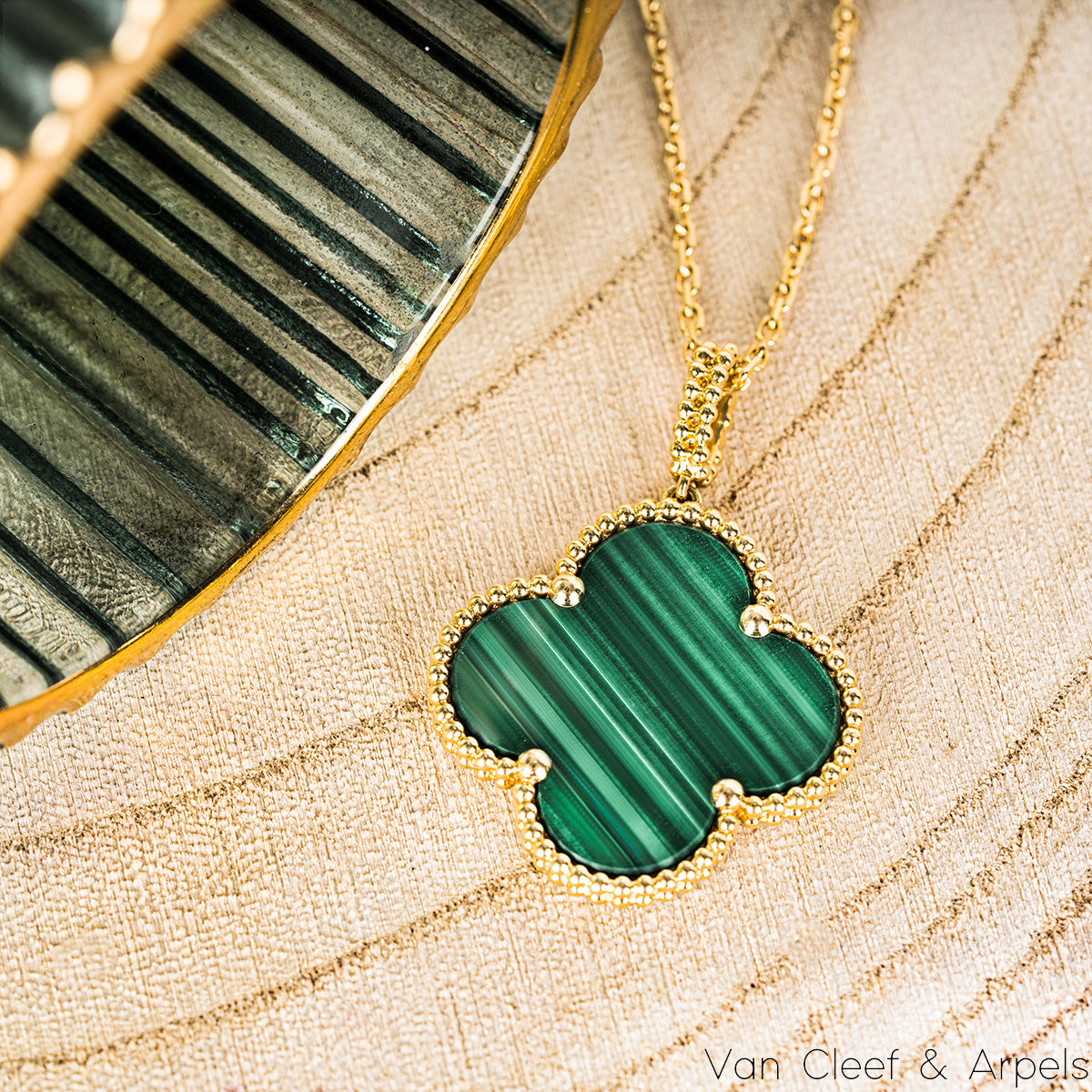 Van Cleef & Arpels Yellow Gold Malachite Magic Alhambra Long Necklace VCARO3MG00