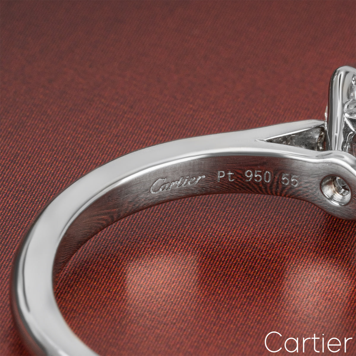 Cartier Platinum Round Brilliant Cut Diamond Solitaire 1895 Ring 1.21CT F/VVS1 Xxx