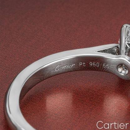 Cartier Platinum Round Brilliant Cut Diamond Solitaire 1895 Ring 1.21CT F/VVS1 Xxx