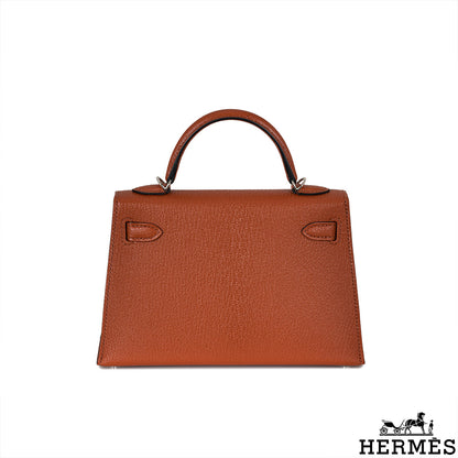 Hermès Kelly Mini II Cuivre Chèvre Mysore Phw