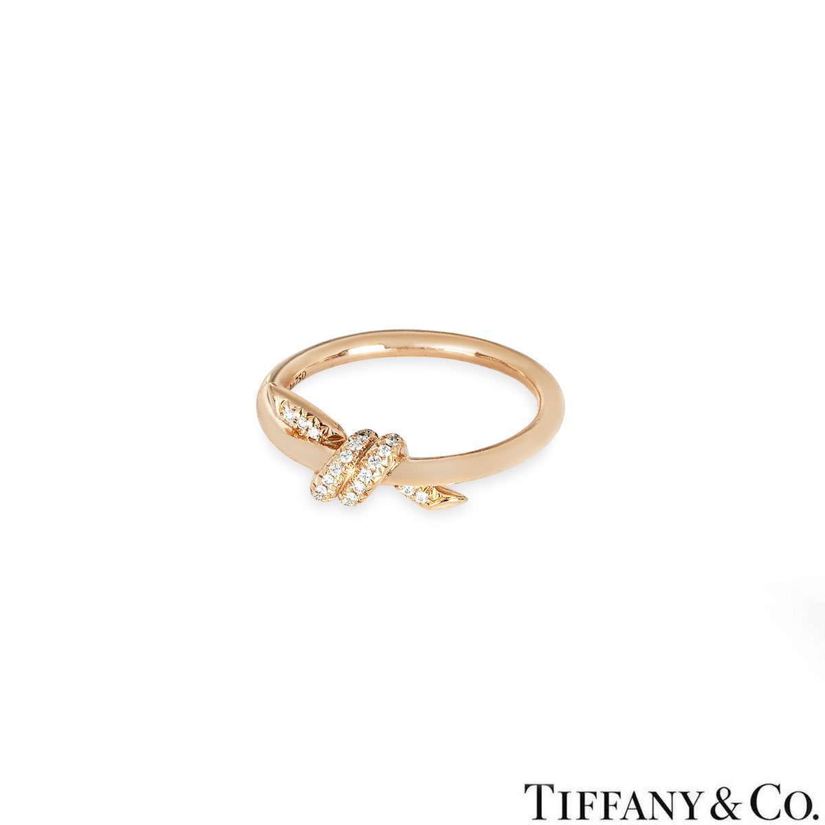 Tiffany & Co. Rose Gold & Diamond Knot Ring 69526411