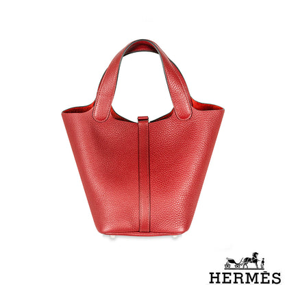 Hermès Picotin Lock 18 Rouge Grenat Taurillon Clemence Phw