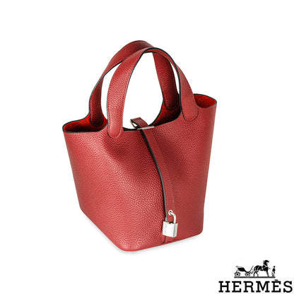 Hermès Picotin Lock 18 Rouge Grenat Taurillon Clemence Phw