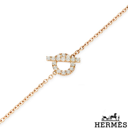 Hermés Rose Gold Diamond Finesse Bracelet H219411B 00