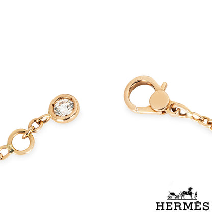 Hermés Rose Gold Diamond Finesse Bracelet H219411B 00