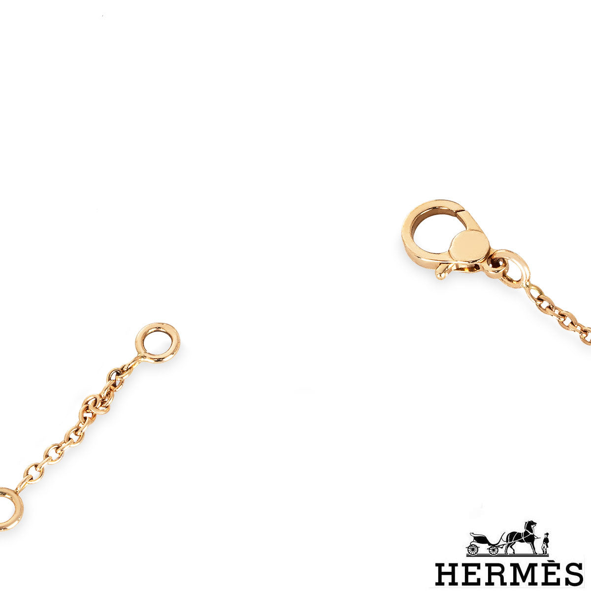 Hermés Rose Gold Diamond Finesse Necklace H219315B 00