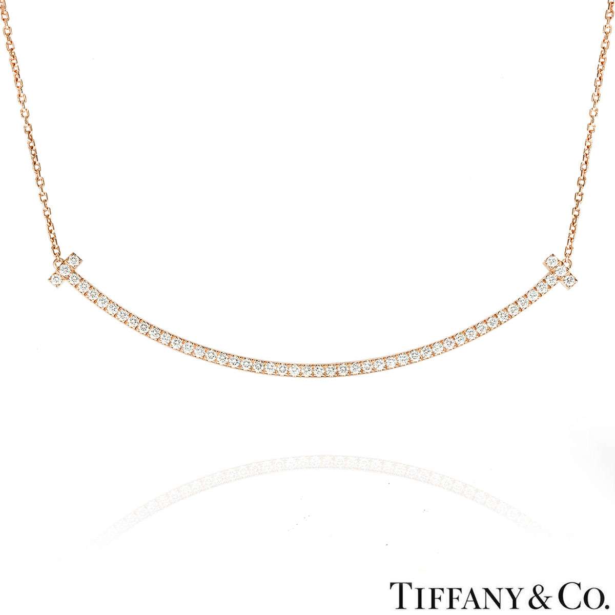 Tiffany & Co. Rose Gold Diamond T Smile Pendant 67513509