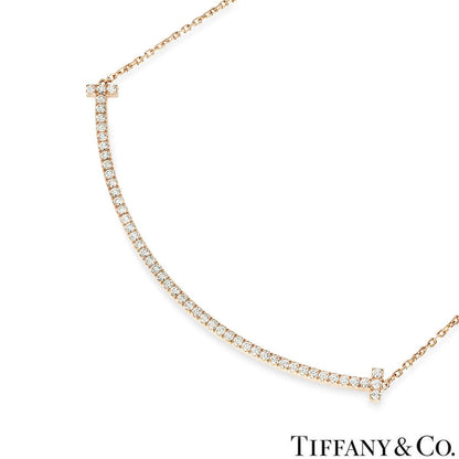 Tiffany & Co. Rose Gold Diamond T Smile Pendant 67513509