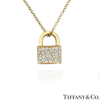 Tiffany & Co. Yellow Gold Diamond Bag Pendant 0.34CT Tdw