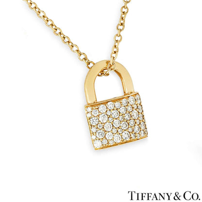 Tiffany & Co. Yellow Gold Diamond Bag Pendant 0.34CT Tdw