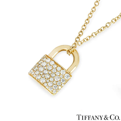 Tiffany & Co. Yellow Gold Diamond Bag Pendant 0.34CT Tdw