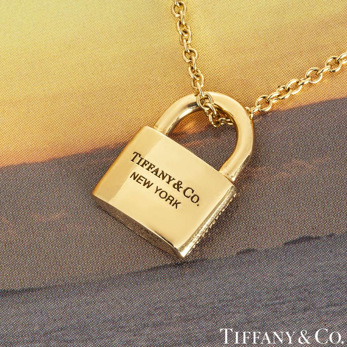 Tiffany & Co. Yellow Gold Diamond Bag Pendant 0.34CT Tdw