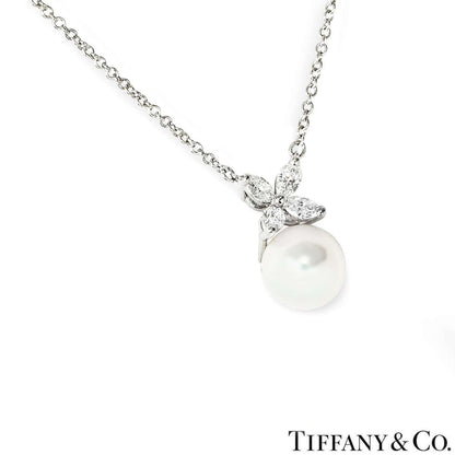 Tiffany & Co. Platinum Diamond And Pearl Victoria Necklace 60008151