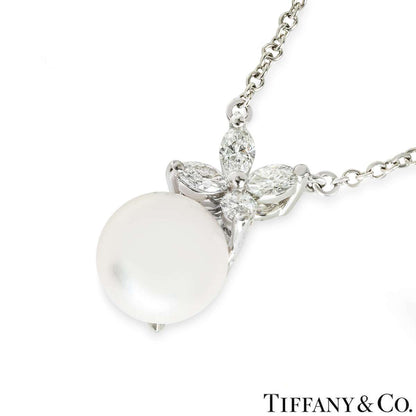 Tiffany & Co. Platinum Diamond And Pearl Victoria Necklace 60008151