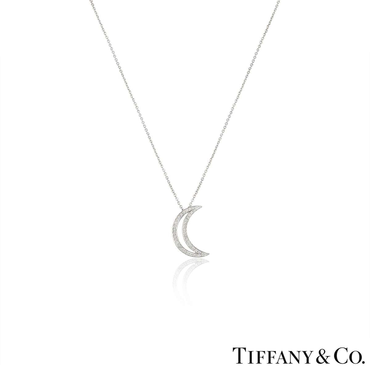 Tiffany & Co. Platinum Diamond Moon Pendant 60006979