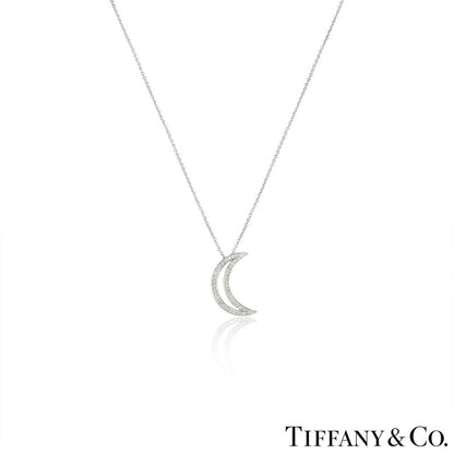 Tiffany & Co. Platinum Diamond Moon Pendant 60006979