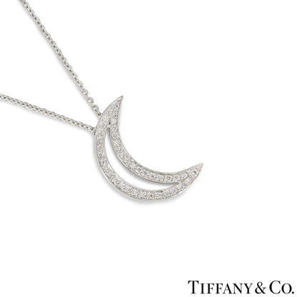 Tiffany & Co. Platinum Diamond Moon Pendant 60006979