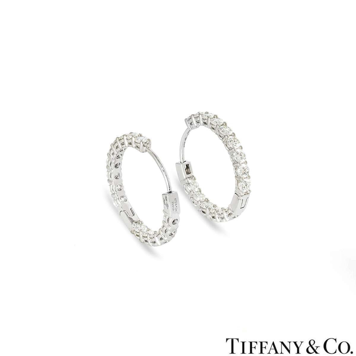 Tiffany & Co. Platinum Diamond Hoop Earrings 2.39CT Tdw 60006475