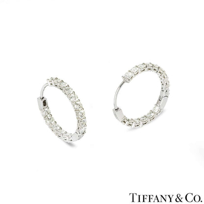 Tiffany & Co. Platinum Diamond Hoop Earrings 2.39CT Tdw 60006475