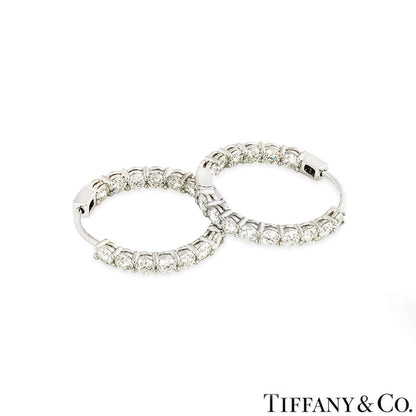 Tiffany & Co. Platinum Diamond Hoop Earrings 2.39CT Tdw 60006475