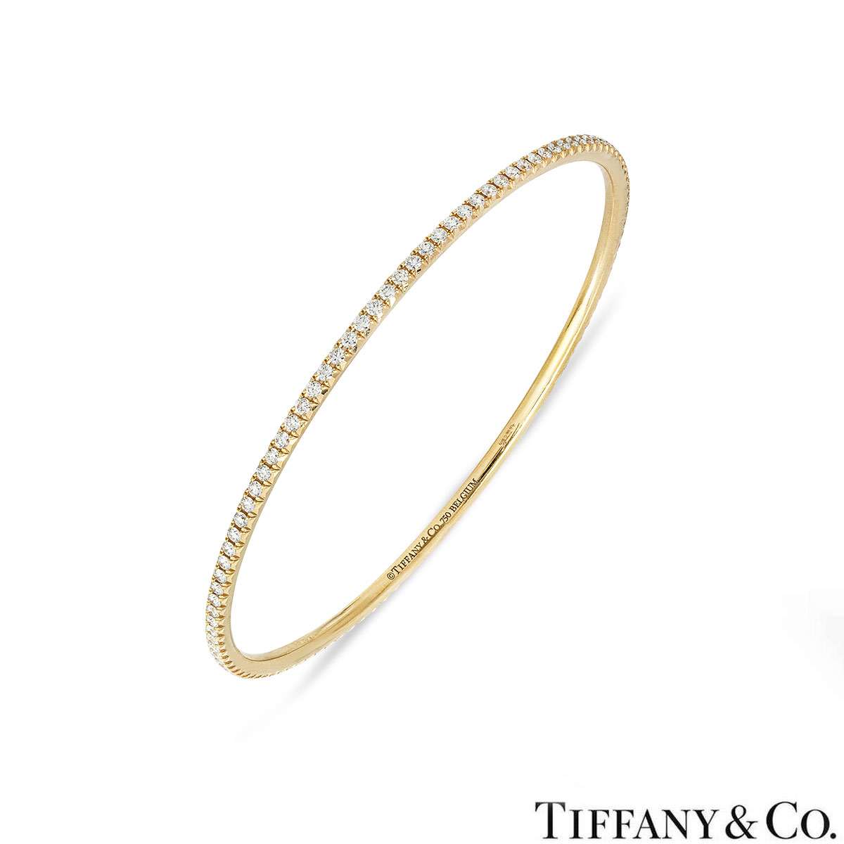 Tiffany & Co. Yellow Gold Diamond Metro Bangle