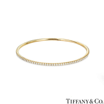 Tiffany & Co. Yellow Gold Diamond Metro Bangle