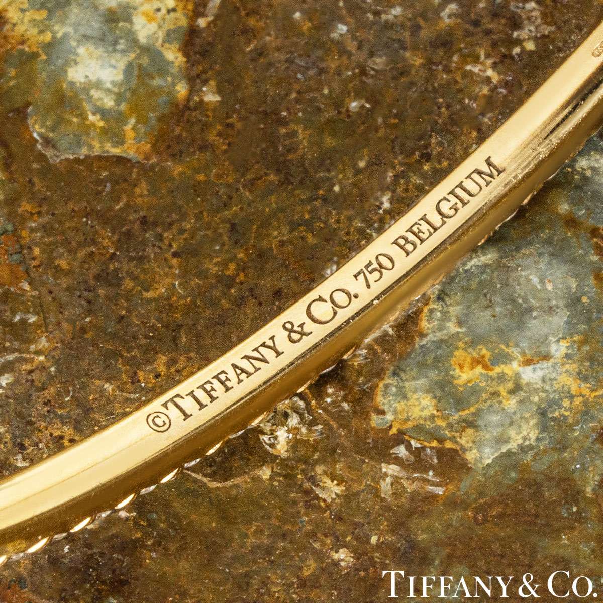 Tiffany & Co. Yellow Gold Diamond Metro Bangle