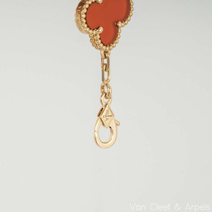 Van Cleef & Arpels Yellow Gold Carnelian Vintage Alhambra 5 Motif Bracelet VCARD35500