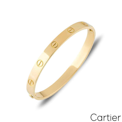 Cartier Yellow Gold Plain Love Bracelet Size 18 B6035518