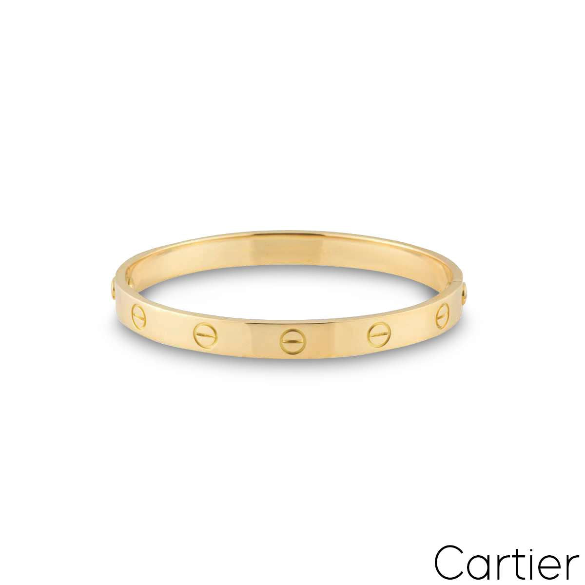 Cartier Yellow Gold Plain Love Bracelet Size 18 B6035518