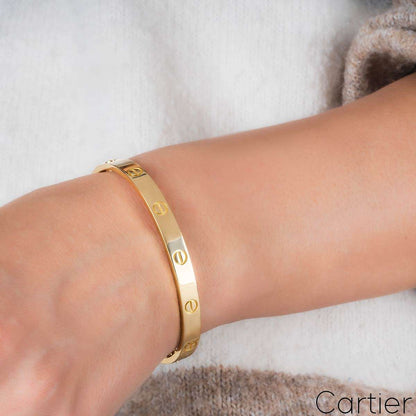 Cartier Yellow Gold Plain Love Bracelet Size 18 B6035518