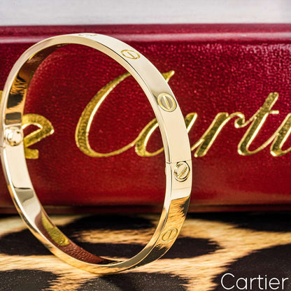 Cartier Yellow Gold Plain Love Bracelet Size 21 B6035521