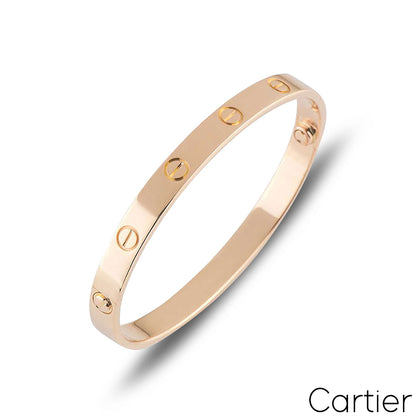 Cartier Rose Gold Plain Love Bracelet Size 18 B6035618