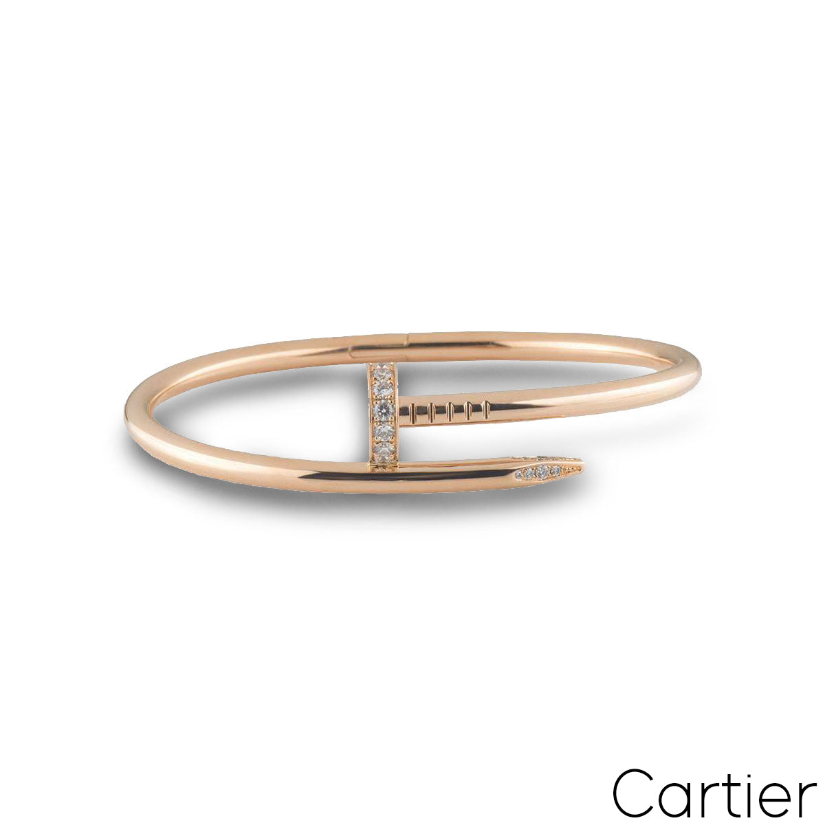 Cartier Rose Gold Diamond Juste Un Clou Bracelet Size 15 B6048515