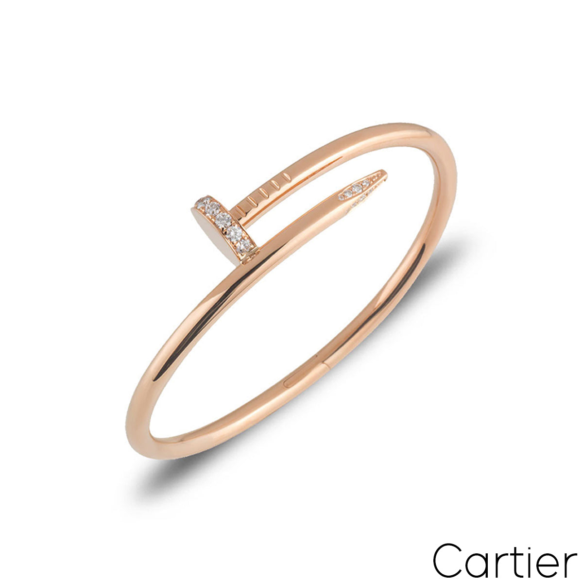 Cartier Rose Gold Diamond Juste Un Clou Bracelet Size 18 B6048518