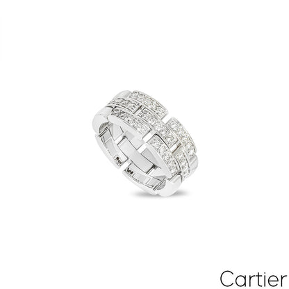 Cartier white Gold Diamond Maillon Panthere Ring size 55 B4127200