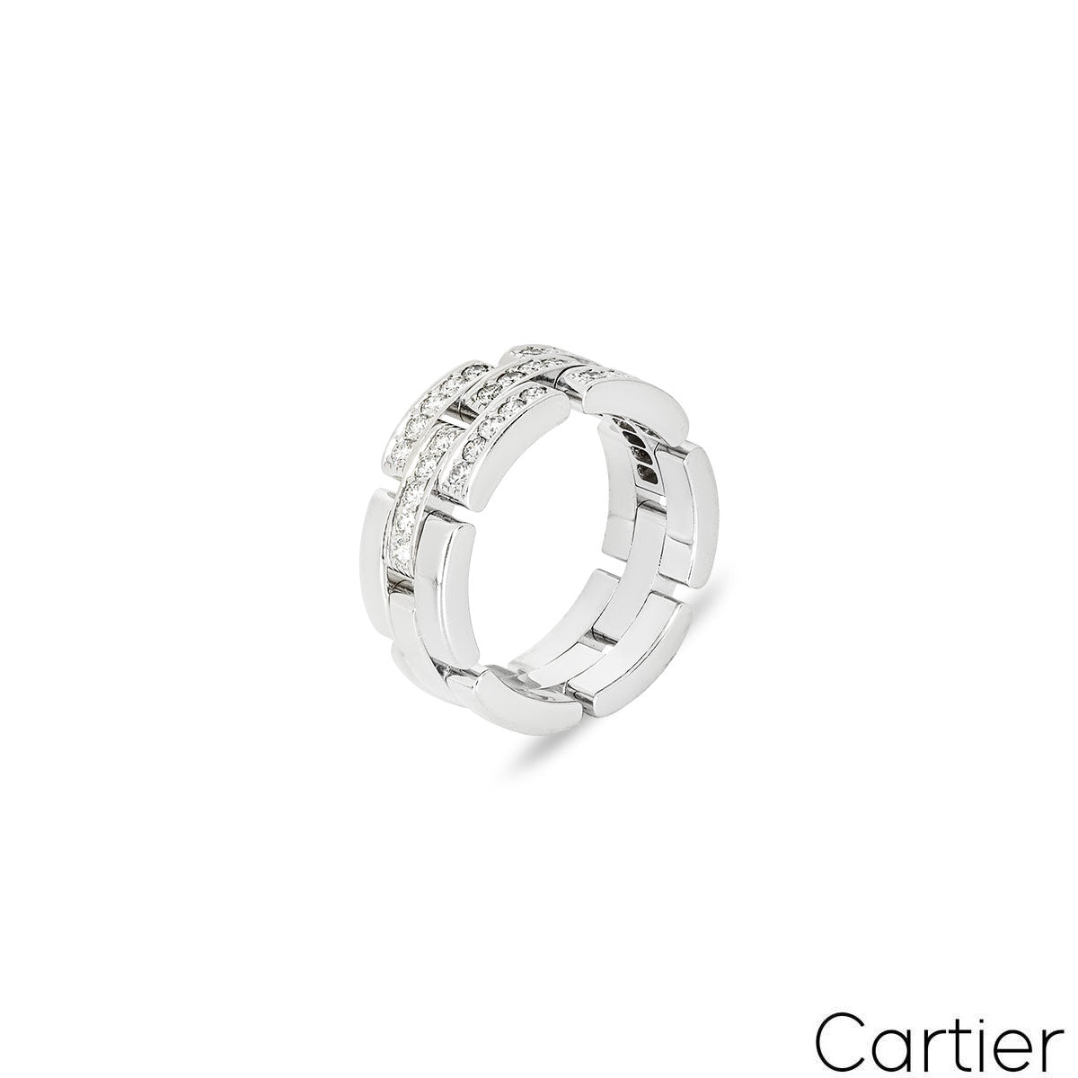 Cartier white Gold Diamond Maillon Panthere Ring size 55 B4127200