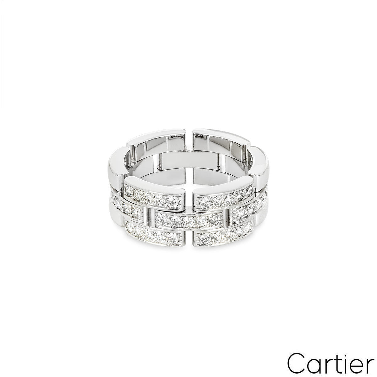 Cartier white Gold Diamond Maillon Panthere Ring size 55 B4127200