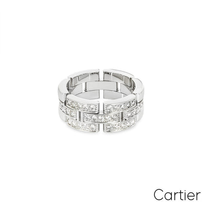 Cartier white Gold Diamond Maillon Panthere Ring size 55 B4127200