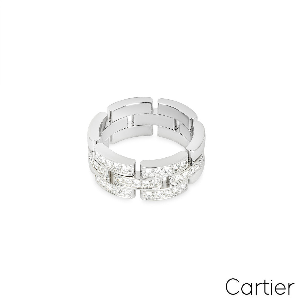 Cartier white Gold Diamond Maillon Panthere Ring size 55 B4127200