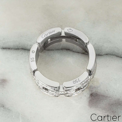 Cartier white Gold Diamond Maillon Panthere Ring size 55 B4127200