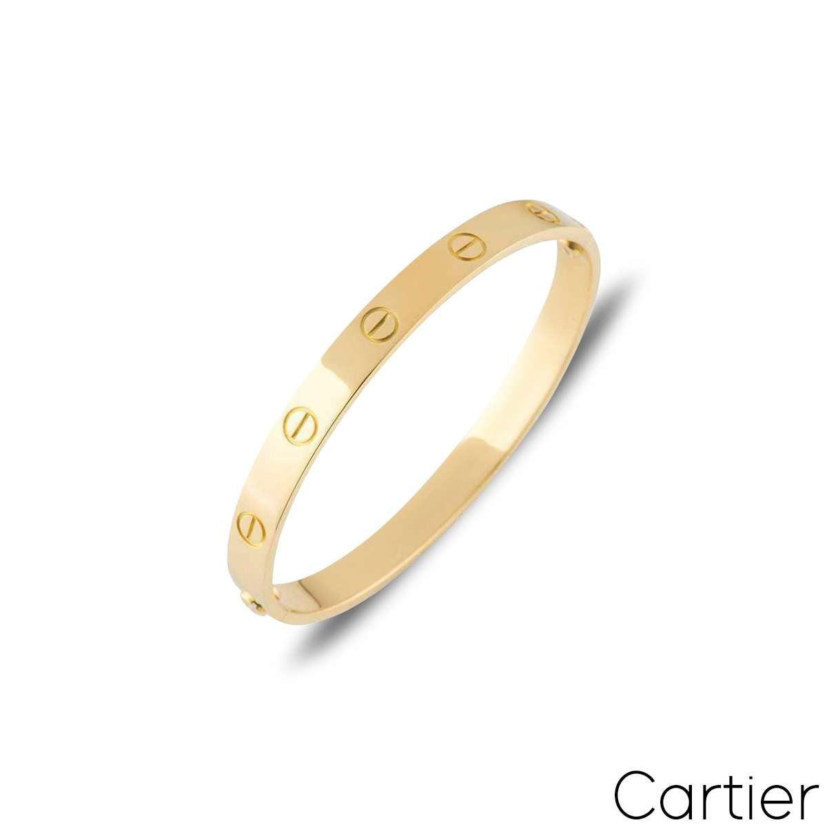 Cartier Yellow Gold Plain Love Bracelet Size 16 B6035516