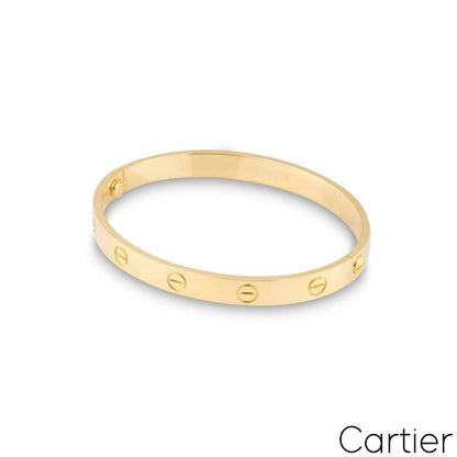 Cartier Yellow Gold Plain Love Bracelet Size 16 B6035516