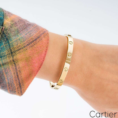 Cartier Yellow Gold Plain Love Bracelet Size 16 B6035516